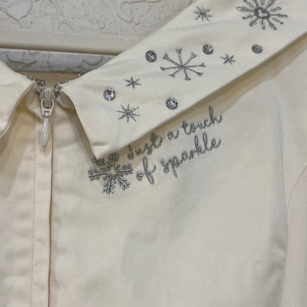 Disney Dress Shop Castle Holiday Dress Snowflake Sparkle Medium - Picture 6 of 13